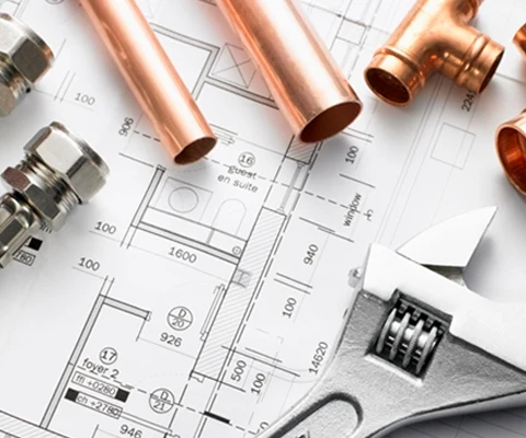 Plumbing pipework, tools and project plans
